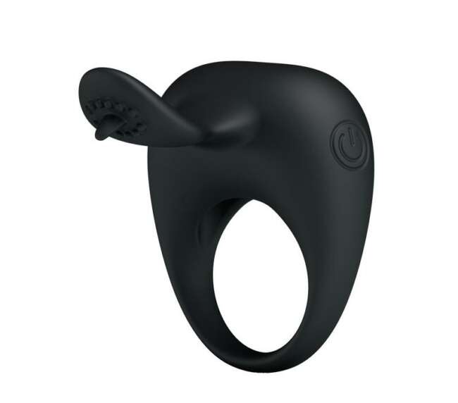 Pretty Love Anillo Vibrador Tonguo Negro