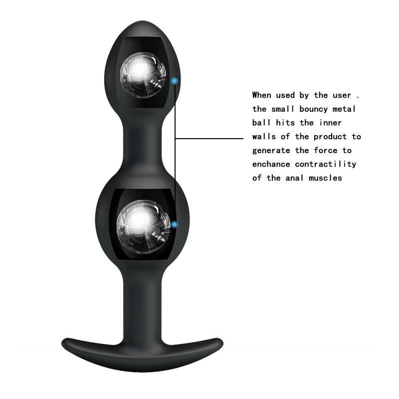 Pretty Love Silicone Anal Balls Black – Image 5