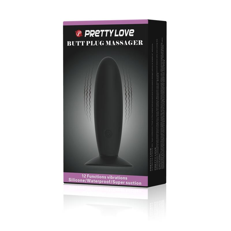 Pretty Love Vibrating Butt Plug Anal Black – Image 3