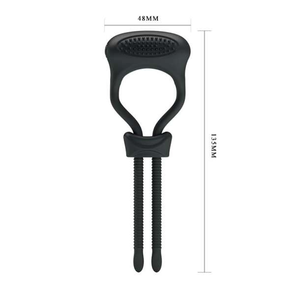 Pretty Love Vibrating Cock Ring Curitis Black – Image 4