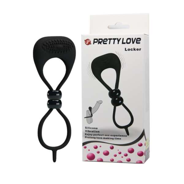 Pretty Love Vibrating Cock Ring Locker Black – Image 6