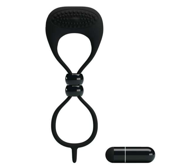 Pretty Love Vibrating Cock Ring Locker Black