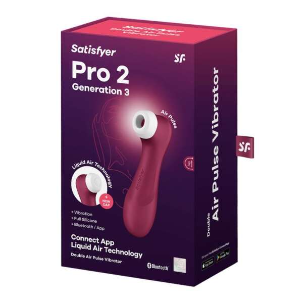 Pro 2 Gene 3 Liquid Air Technology Suction and Vibration App Connect Wine Red – Image 4