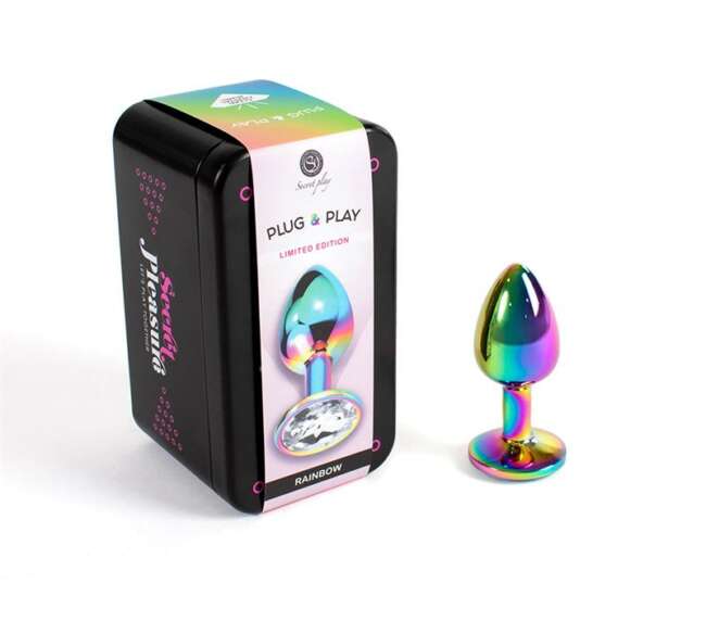 Rainbow Metal Butt Plug Size S