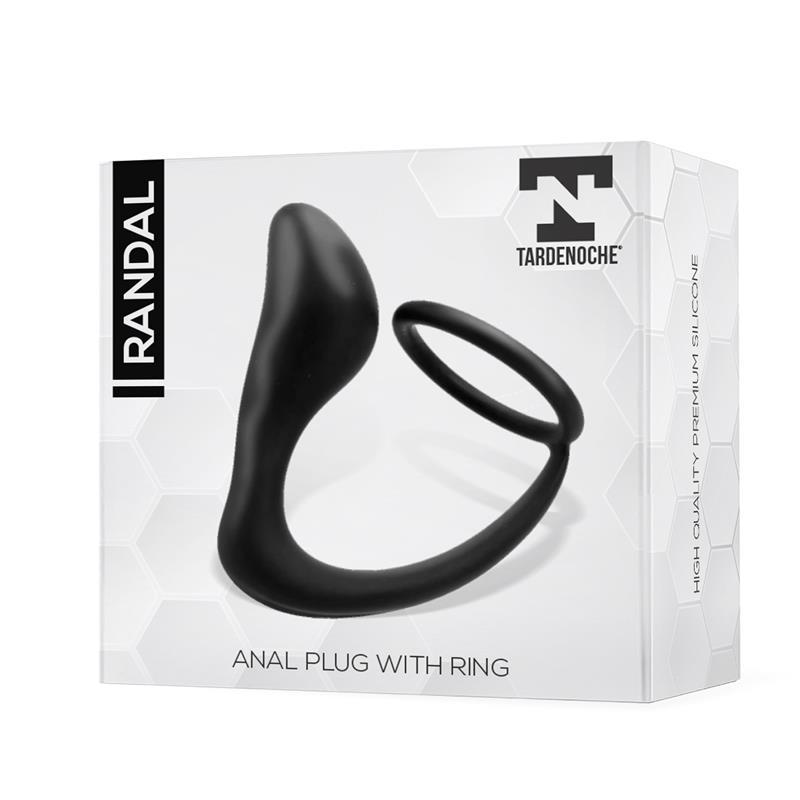 Randal Butt Plug with Penis Ring Silicone Black – Image 3