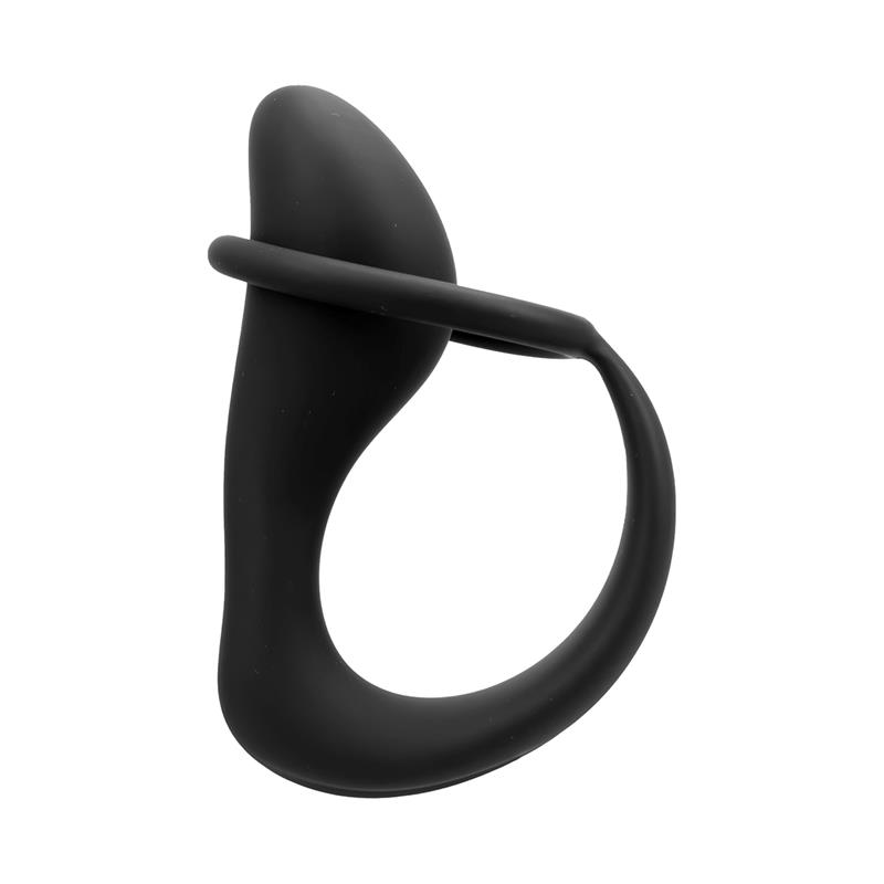 Randal Butt Plug with Penis Ring Silicone Black – Image 5