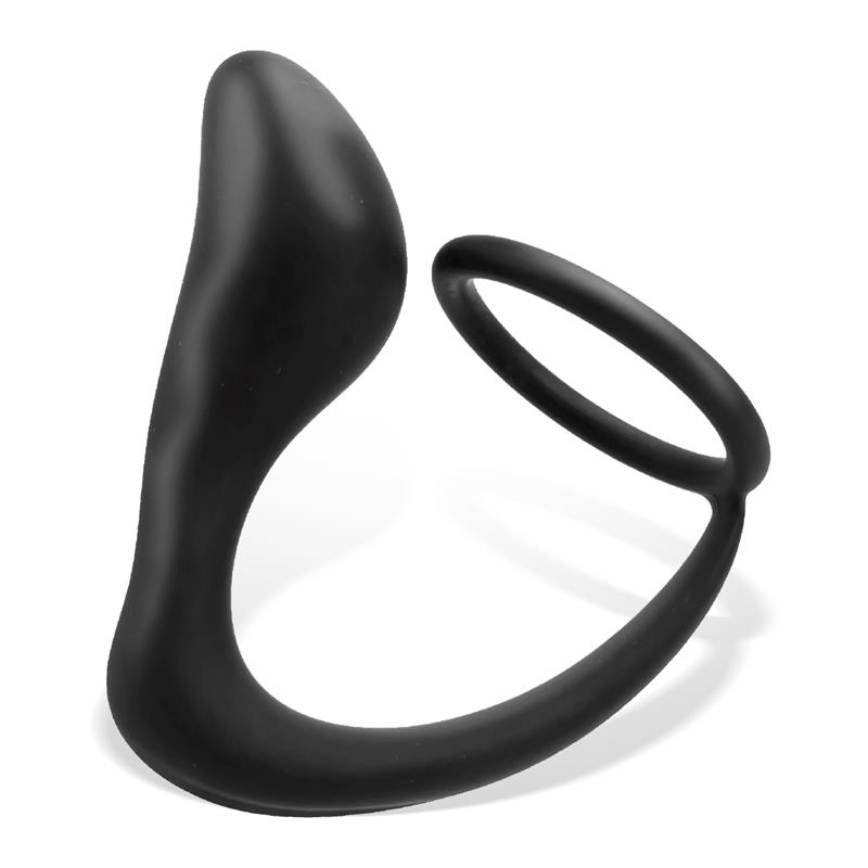 Randal Butt Plug with Penis Ring Silicone Black – Image 6