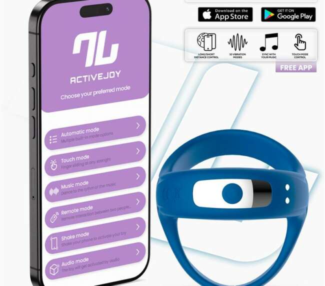 Rank Vibrating Ring with App Blue