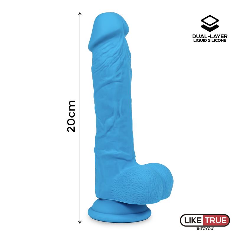 Realistic Dildo Liquid Silicone Dual Layer 8 Blue – Image 7