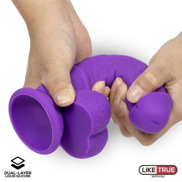 Realistic Dildo Liquid Silicone Dual Layer 8 Purple – Image 4