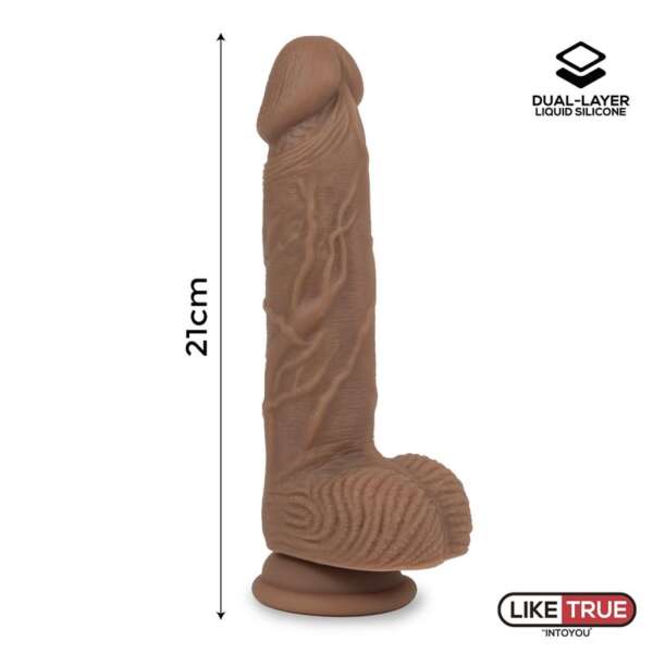 Dildo Dual Layer Silicone 8.25 Brown – Image 3