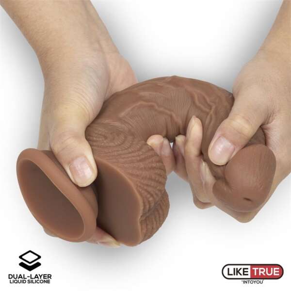 Dildo Dual Layer Silicone 8.25 Brown – Image 4