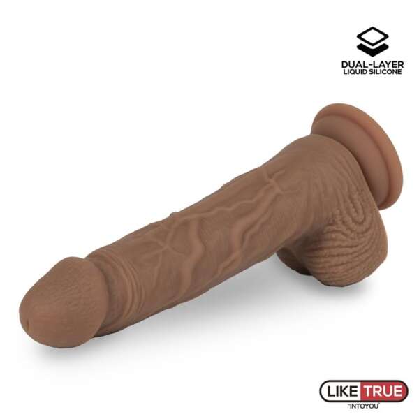 Dildo Dual Layer Silicone 8.25 Brown – Image 7