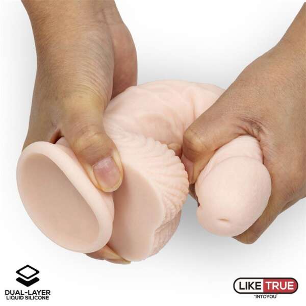 Realistic Dildo Liquid Silicone Dual Layer 8.25 White – Image 5