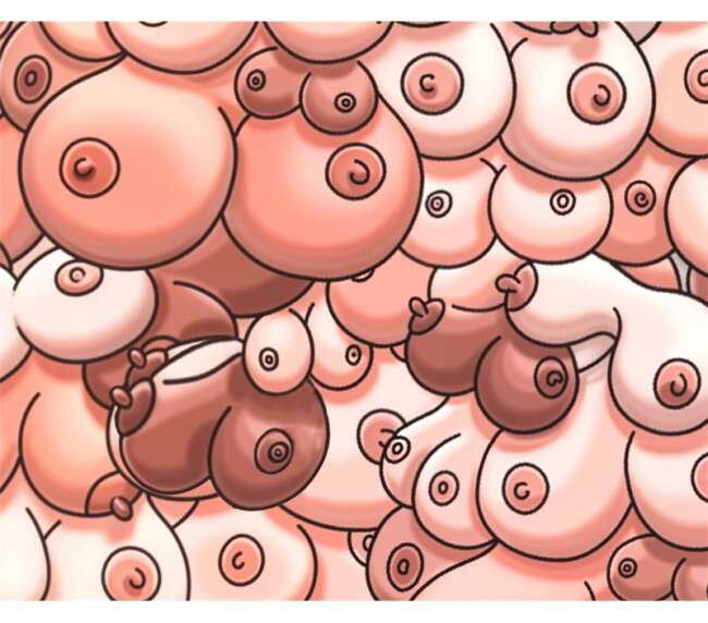 Rectangular PC mat Breast Design 22 x 18 cm