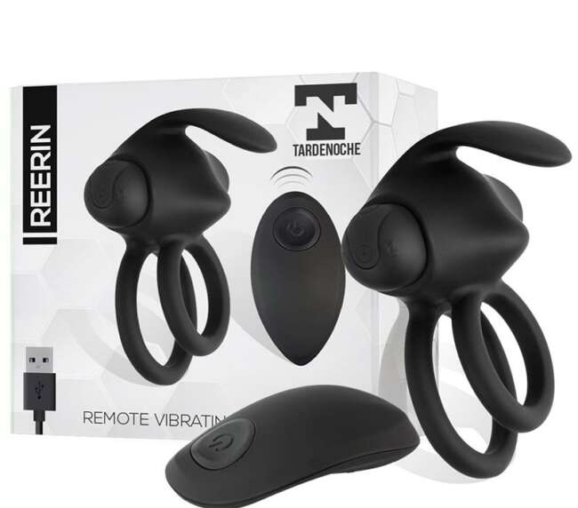 Reerin Anillo Vibrador Dual USB Mando a Distancia USB Silicona