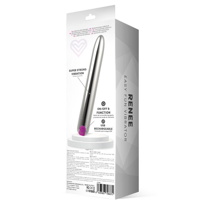 Renee Vibe 10 Vibrating Functions 18,5 cm USB Silver – Image 7
