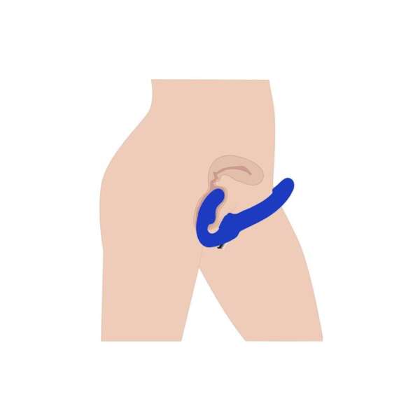Revolver II Vibrating Strapless Strap On Dildo Blue – Image 3