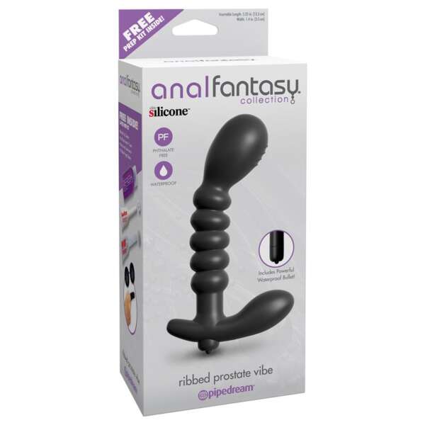 Ribbed Prostate Vibe Black – Image 6