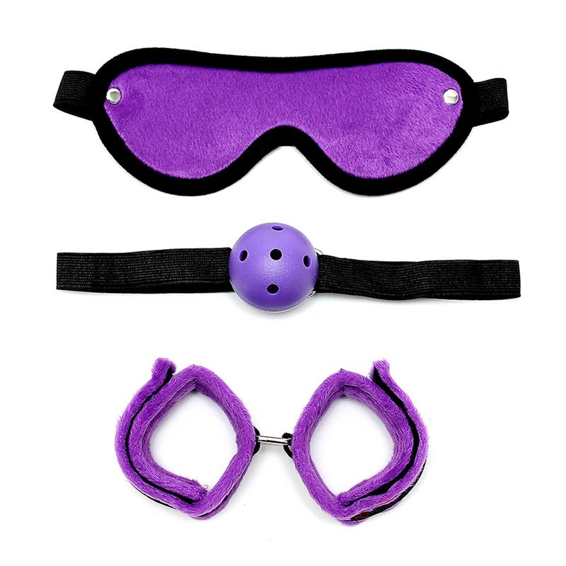 3 Pieces Bondage Set Purple – Image 3