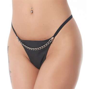 G-String with Chain Black