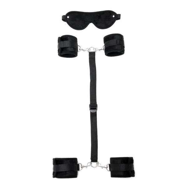 Hand to Ankle Cuffs with Mask Adjustable Black – Image 3