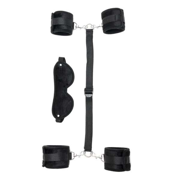 Hand to Ankle Cuffs with Mask Adjustable Black – Image 6