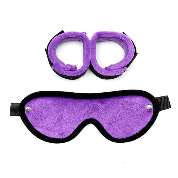 Handcuffs with Mask Adjustable Purple – Image 3