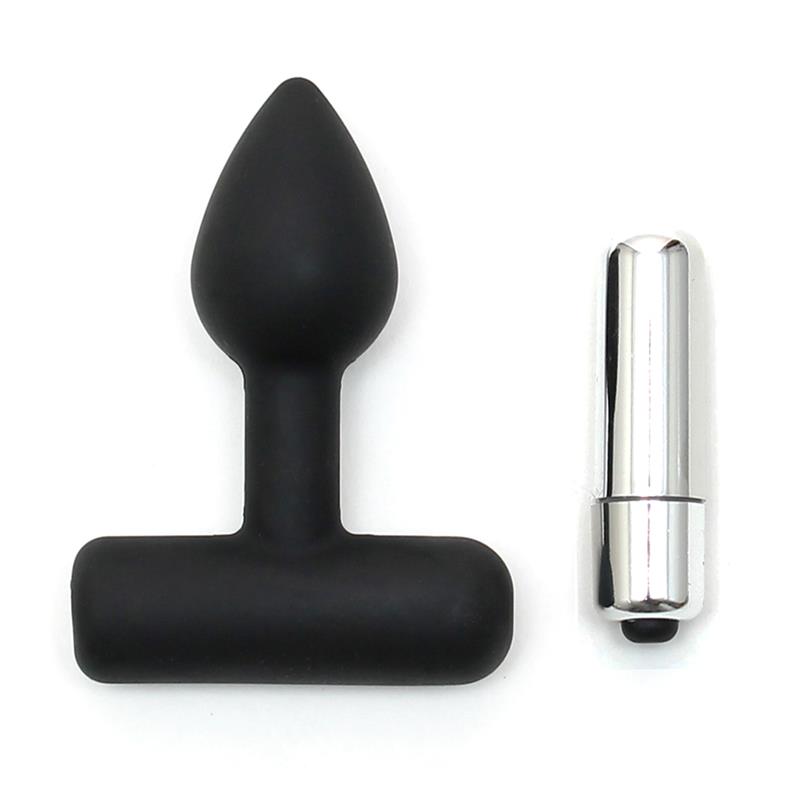 Butt Plug with Vibrating Bullet Black – Image 4
