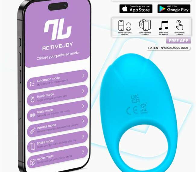 Anneau vibrant Ringo avec application Unibody Bleu