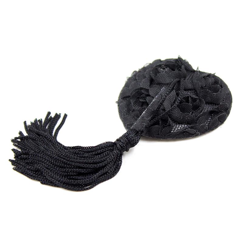 Rose Heart Nipple Covers Black – Image 3