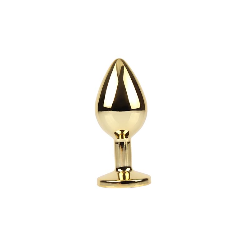 Rosy Gem Golden Anal Plug with Jewel Size M – Image 3