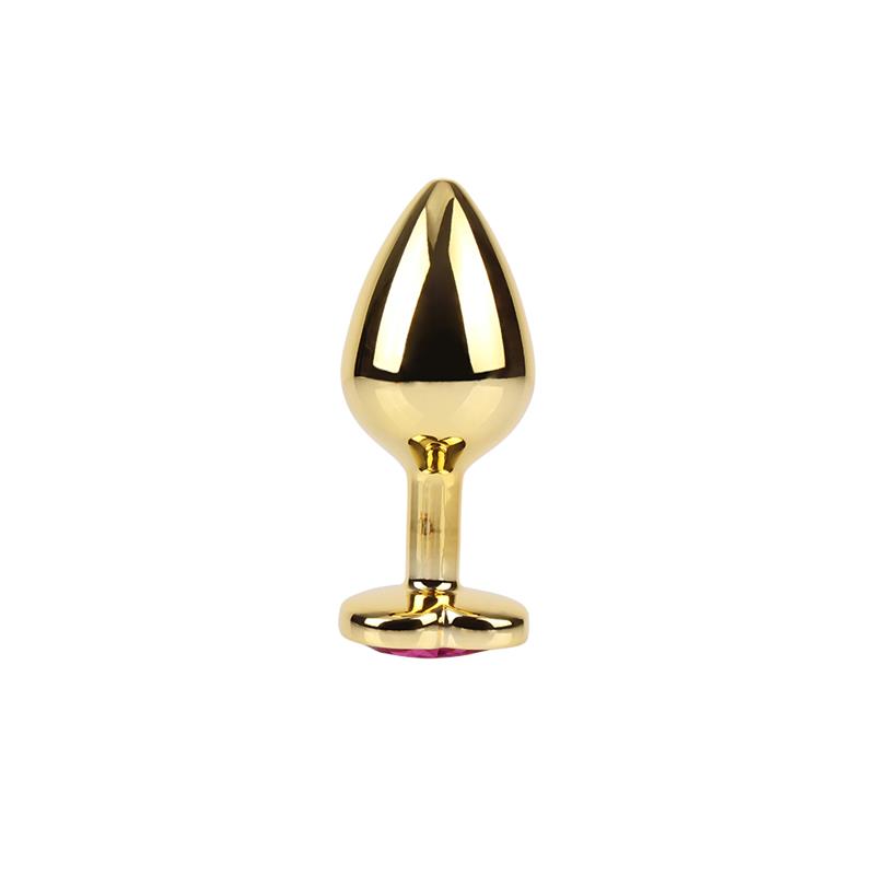 Rosy Heart Golden Anal Plug with Jewel Size M – Image 3