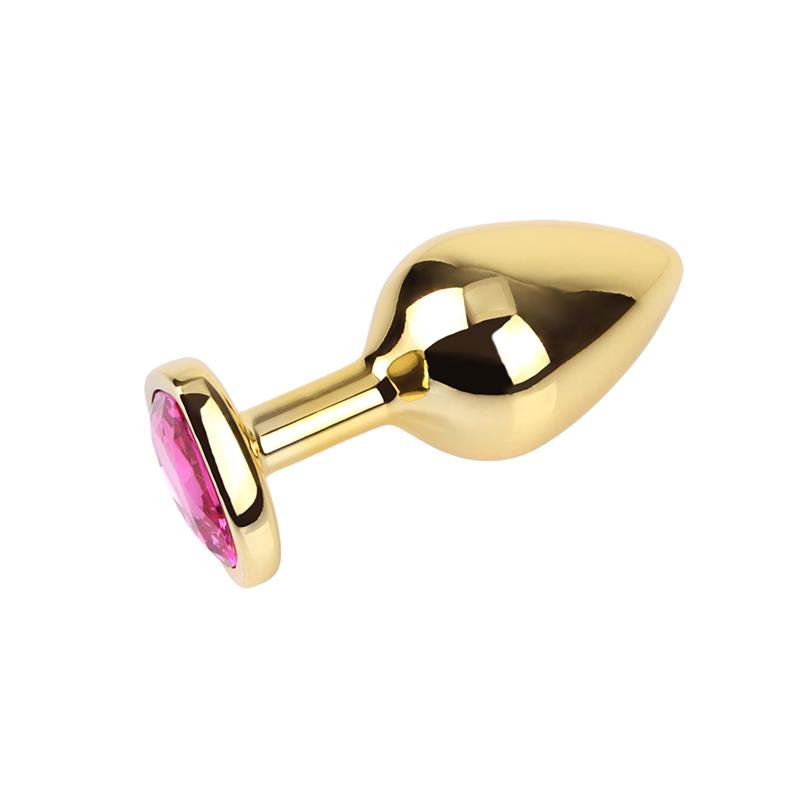 Rosy Heart Golden Anal Plug with Jewel Size M – Image 5