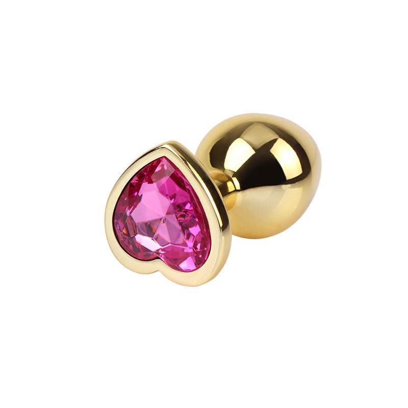 Rosy Heart Golden Anal Plug with Jewel Size M – Image 6