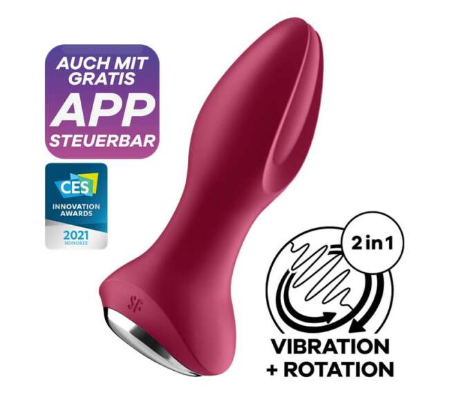 Rotator Plug 2+ Butt Plug with APP USB Fuchsia
