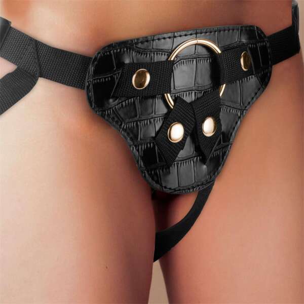 Roxane Universal Adjustable Harness with 3 Silicone Rings Black – Image 3