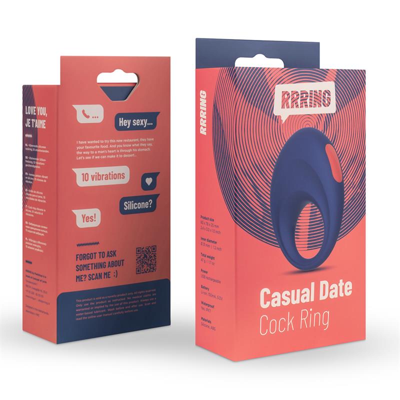 Rring Casual Date Penis ring with Vibration USB Silicone – Image 9