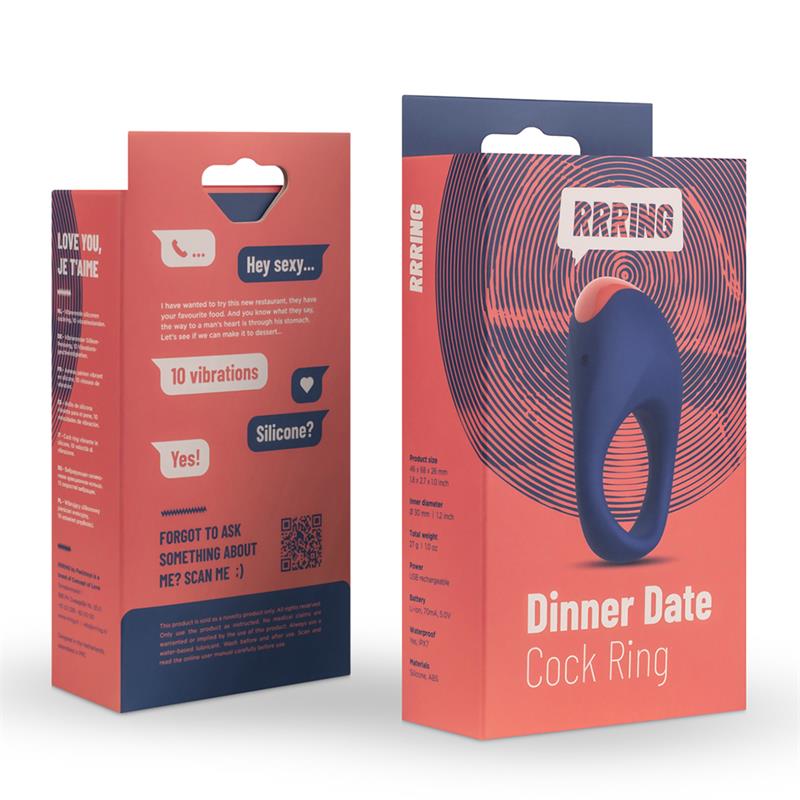 Rring Dinner Date Penis Ring with Vibration USB Silicone – Image 6