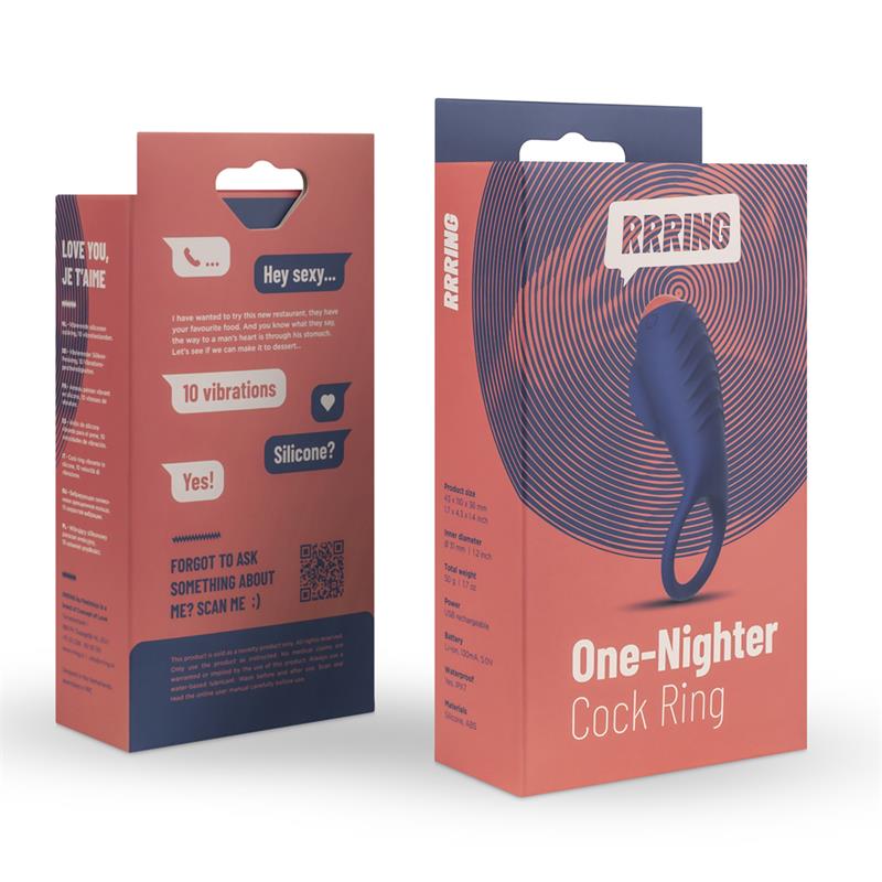 Rring One Nighter Penis Ring with Vibration USB Silicone – Image 3