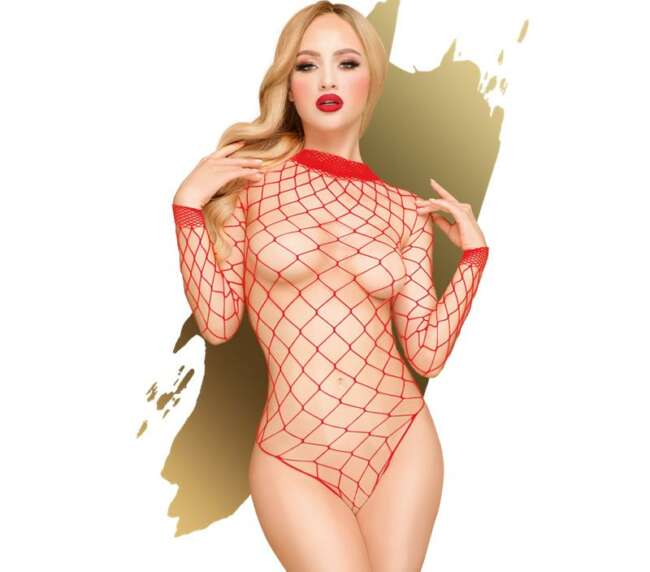 Scandalous Mesh Teddy Red