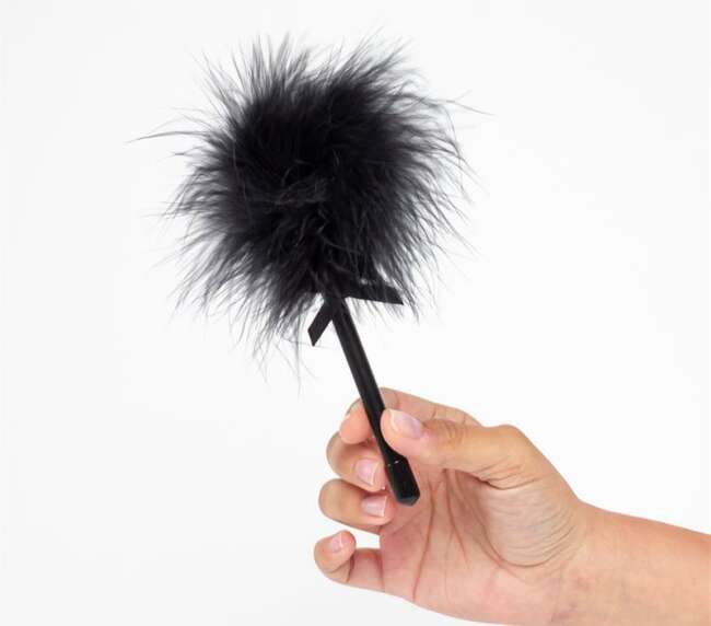Secret Play Black Marabou Duster