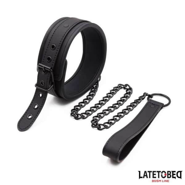Set Collar and Leash Neoprene Black