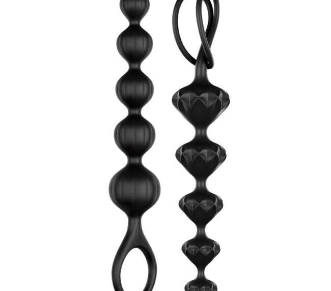 set of 2 Anal Beads Black
