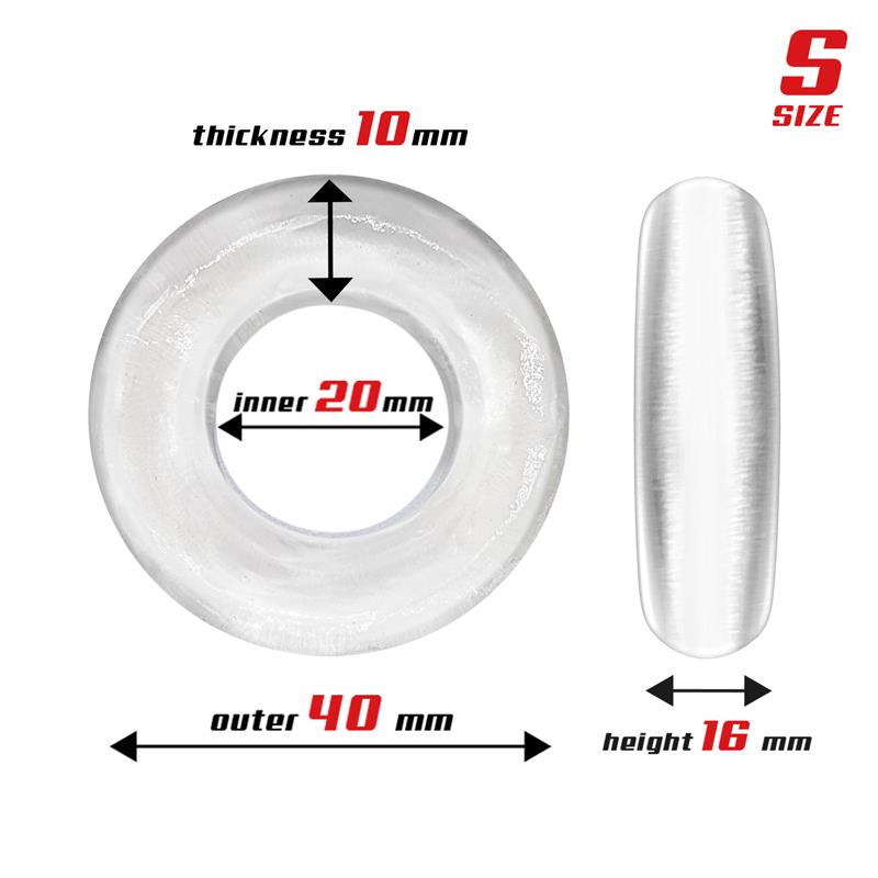 Set of 3 Cock Rings Flexible Clear – Image 4