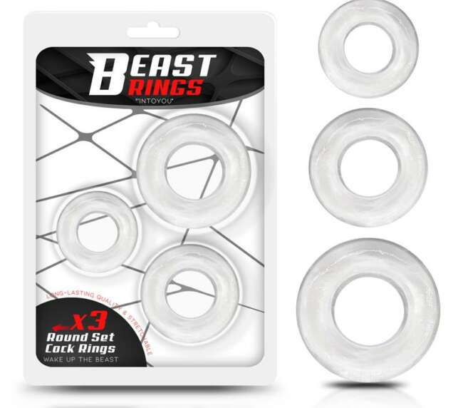 Set de 3 Anillos para el pene Flexible Transparente