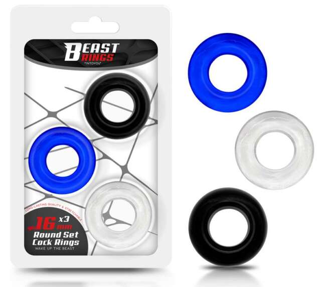 Juego de 3 Anillos para el Pene 3 Colores 1,6 cm