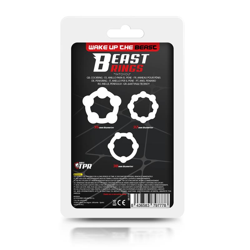 Set of 3 Penis Ring Beaded Flexibles Clear – Image 4