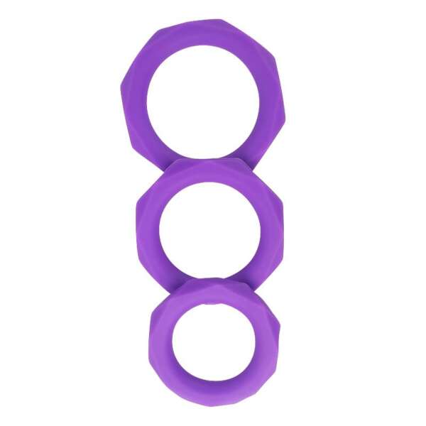 Set of 3 penis rings Silicone Purple – Image 4