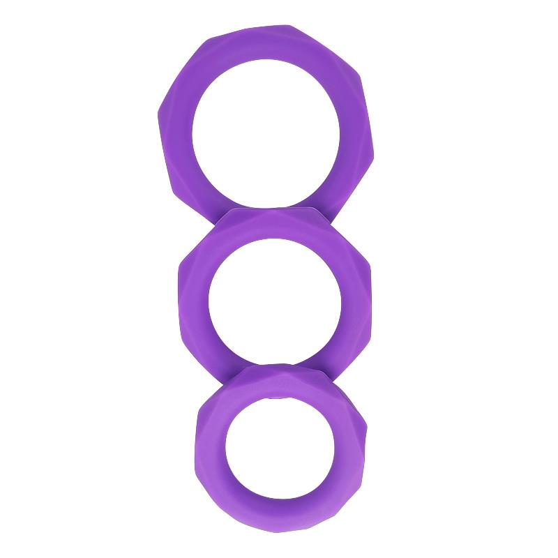 Set of 3 penis rings Silicone Purple – Image 4